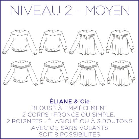 Blouse ELIANE & Cie Patron de couture pochette - CORALIE BIJASSON Patron de couture Coralie Bijasson | Gaspard et Léonie Tissus en ligne et Mercerie à Toulouse