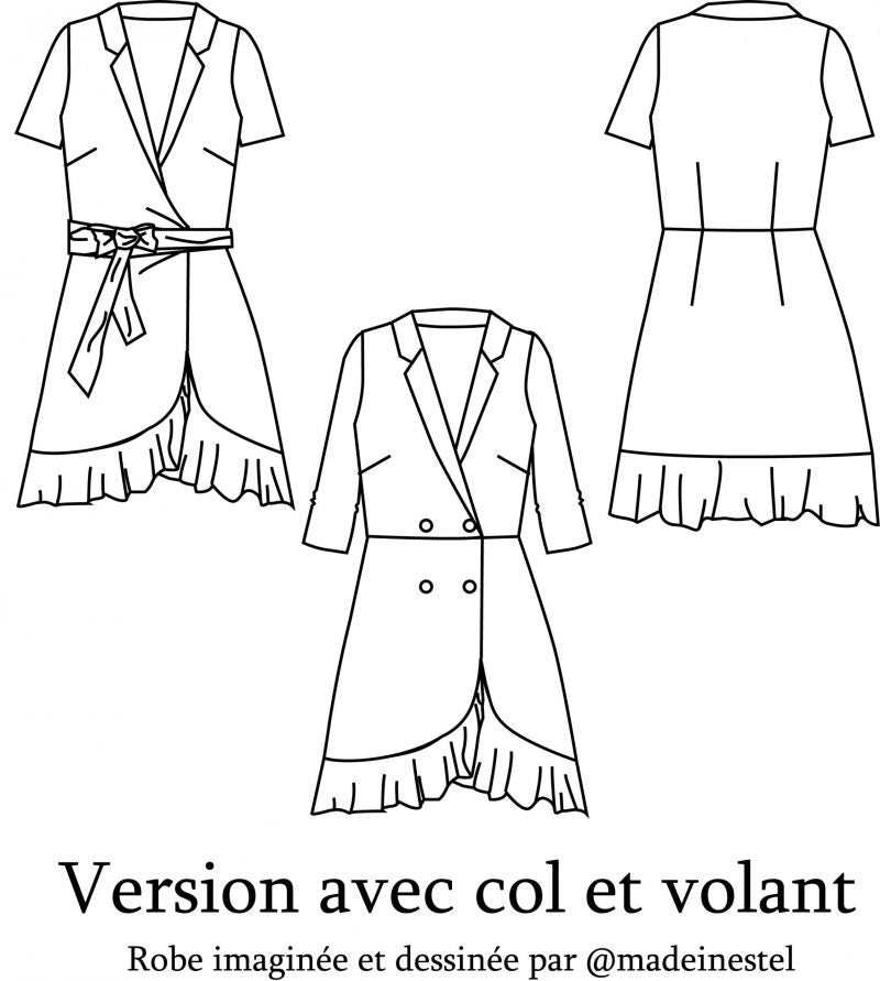Patron robe Calista - clematisse pattern